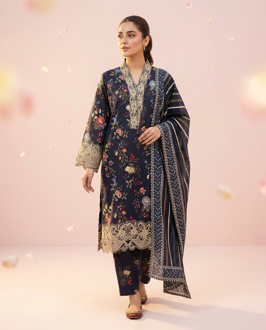 Midnight Bloom print 3-Piece Suit — Printed collection at ZR Wears