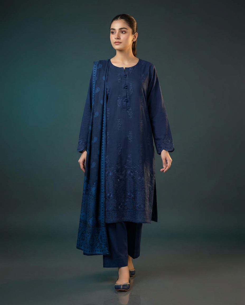 Midnight Blue Embroidered Suit