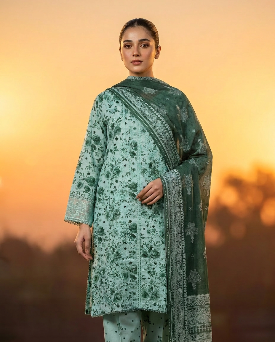Moonlit Meadow Printed Suit