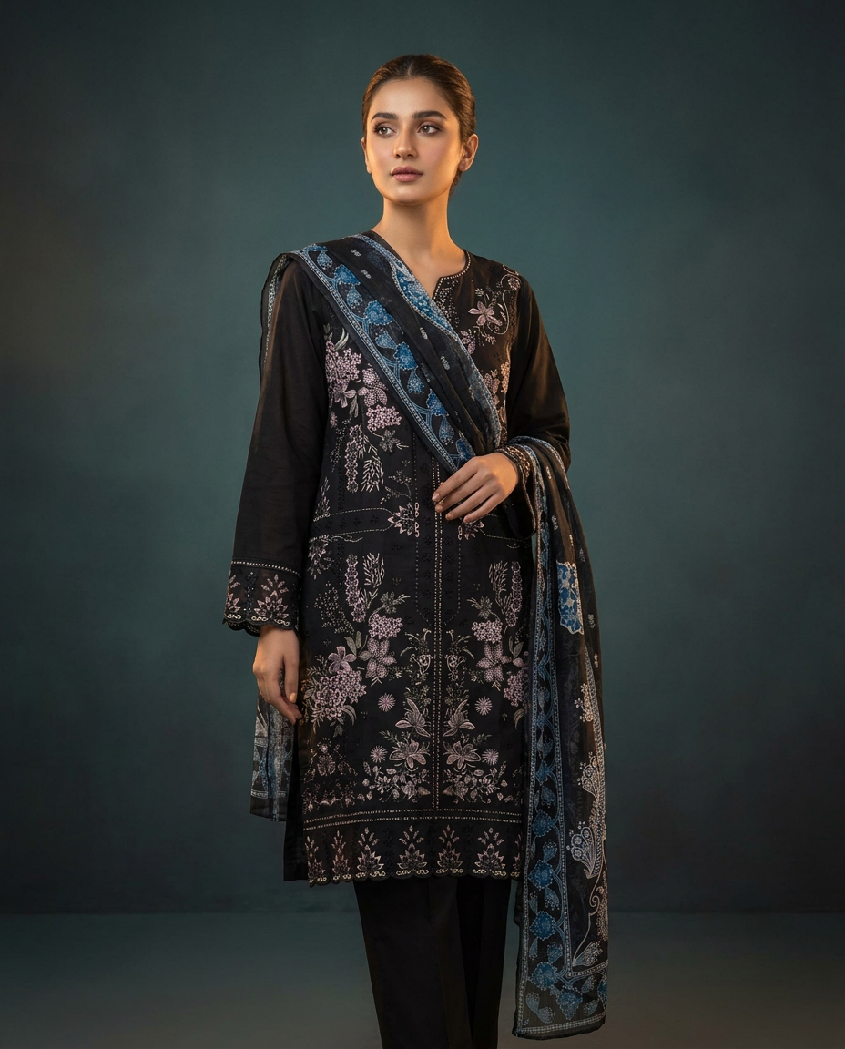 Enchanted Midnight Embroidered Suit